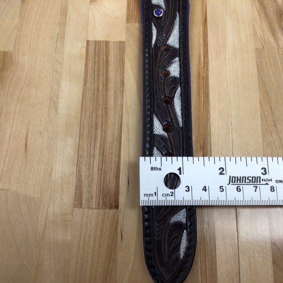 Madcow genuine leather contemporary dog collar handcraf black cerule blue silver - Picture 14 of 16